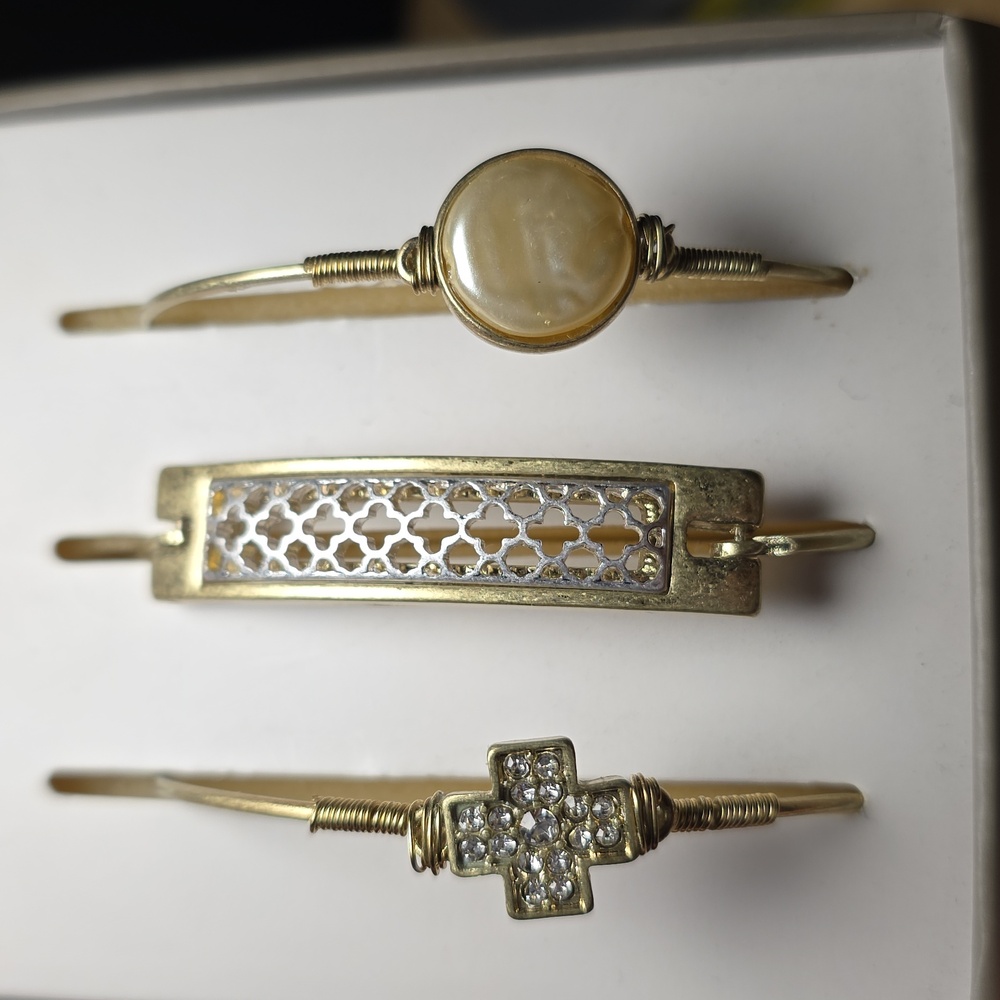 Elegant Gold and Silver Bracelet Set